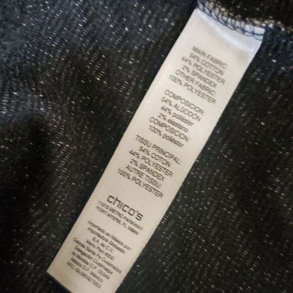 Chico's top women’s size large SZ 12 size 2 Chico’s white black textured… - Picture 7 of 11